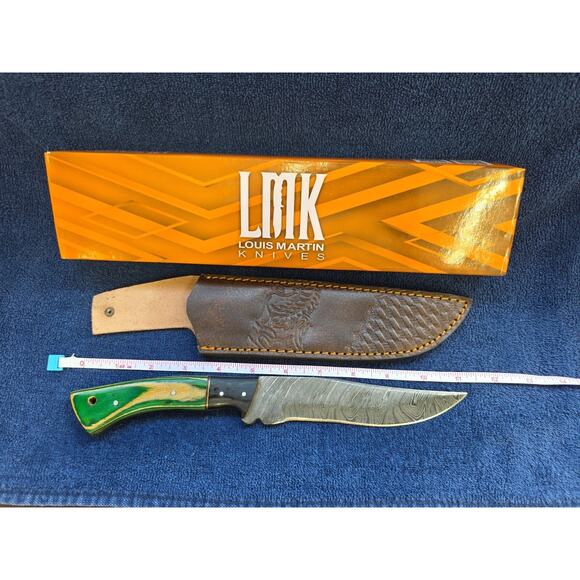 Hunting Bowie Knife 11.75 Inch Custom Forged Damascus Blade LMK Knives #9633 - Picture 2 of 8